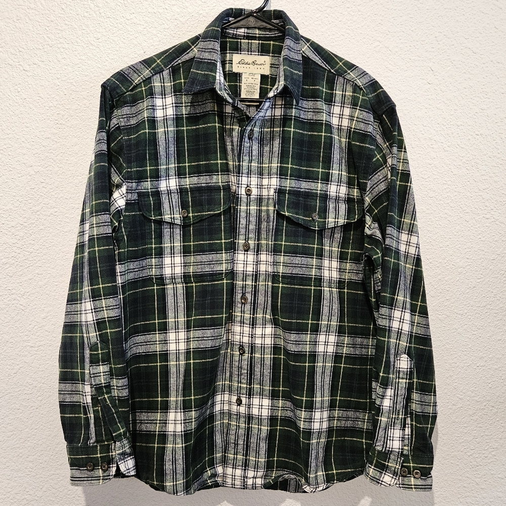 Eddie Bauer Plaid Gingham Button Up Shirt Size Small